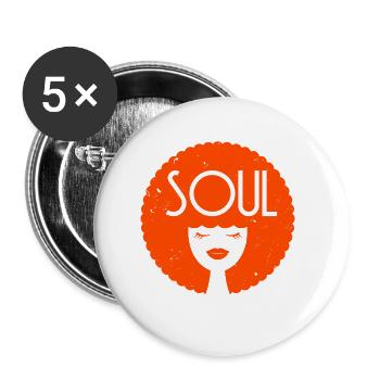 | de vêtements Funk Costume vintage des années 70 pour la musique soul - Lot de 5 petits badges (25 mm) - blanc - Devant