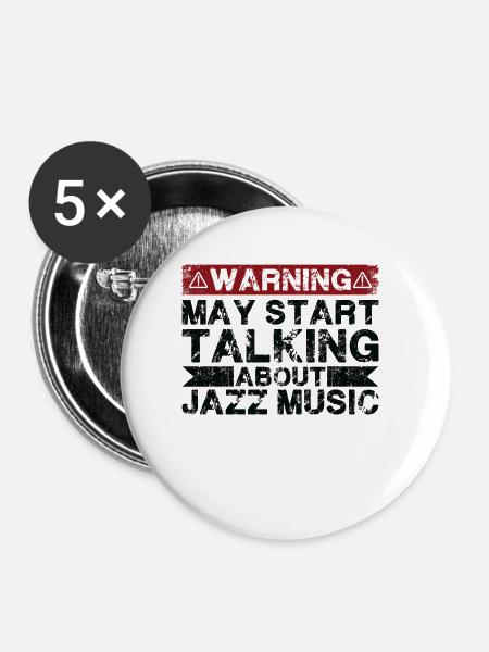 Apropos Jazzmusik - Buttons klein 25 mm (5er Pack) - Weiß