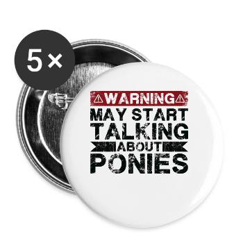 Speaking of ponies - Buttons small 1''/25 mm (5-pack) - white - Front