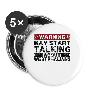 Speaking of Westphalian - Buttons small 1''/25 mm (5-pack) - white - Front