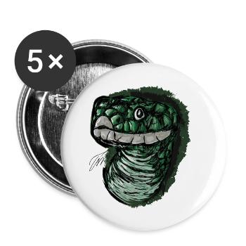 the green nimble snake, animal gifts - Buttons small 1''/25 mm (5-pack) - white - Front
