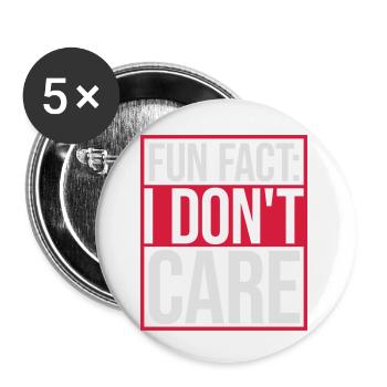 I dont care fact - Buttons klein 25 mm (5er Pack) - Weiß - Vorne