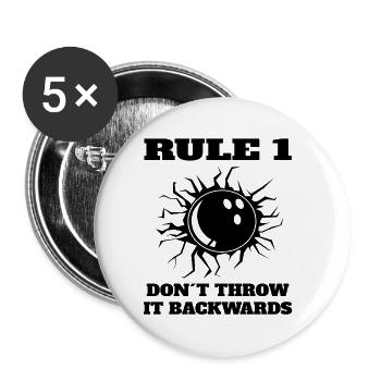 Bowling Cone Gift Bowler Bowling Ball Bowling - Buttons small 1''/25 mm (5-pack) - white - Front