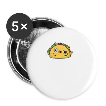 Taco Mexican Food Mexique Tortilla Burrito - Lot de 5 petits badges (25 mm) - blanc - Devant
