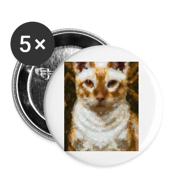 Siam Katzen Portrait Gustav Klimt Style Katze - Buttons klein 25 mm (5er Pack) - Weiß - Vorne