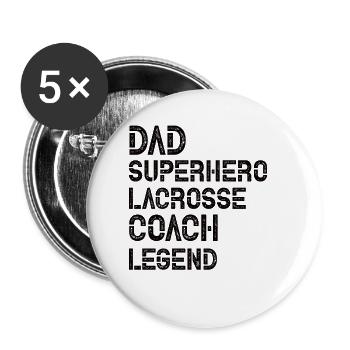 Lacrosse Father Game Sport Papa Racket Player - Buttons small 1''/25 mm (5-pack) - white - Front