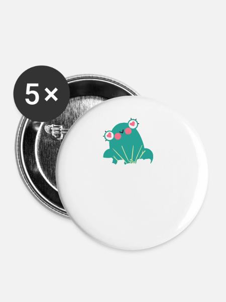 ich liebe Frösche - Buttons klein 25 mm (5er Pack) - Weiß