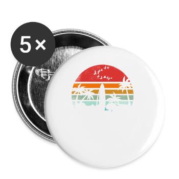 Vintage Virginia Beach Virginia Surfen Retro Surf - Buttons klein 25 mm (5er Pack) - Weiß - Vorne