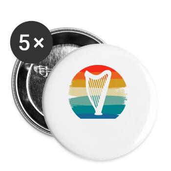 Retro Vintage Classic Harp Instrument Guita - Buttons small 1''/25 mm (5-pack) - white - Front