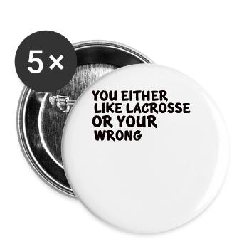 Lacrosse players play Lacrosse Relax Lacrosse - Buttons small 1''/25 mm (5-pack) - white - Front