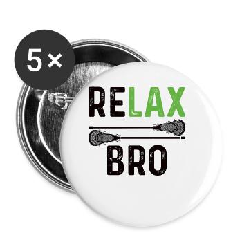 Lacrosse players play Lacrosse Relax Lacrosse - Buttons small 1''/25 mm (5-pack) - white - Front