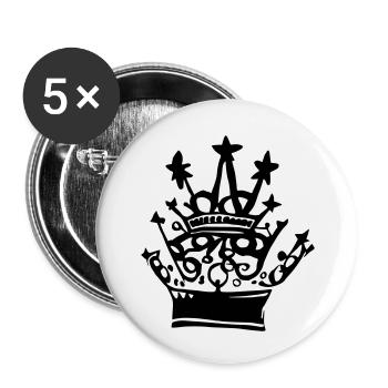 Crown King Queen Emperor Majesty Vector 3 - Buttons small 1''/25 mm (5-pack) - white - Front