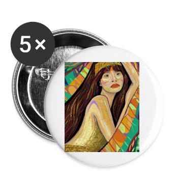 Mermaid Portrait Gustav Klimt Style - Buttons small 1''/25 mm (5-pack) - white - Front