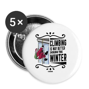 Klettern Berg Alpen Natur Klettersport Geschenk - Buttons klein 25 mm (5er Pack) - Weiß - Vorne