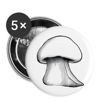 Mushroom Mushrooms Poisonous Mushrooms Mycology Earthy Natural 6 - Buttons small 1''/25 mm (5-pack) - white - Front