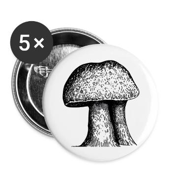 Mushroom Mushrooms Poisonous Mushrooms Mycology Earthy Natural 1 - Buttons small 1''/25 mm (5-pack) - white - Front