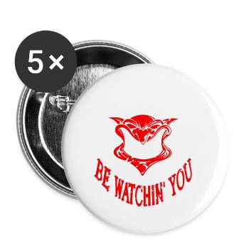 Be Watchin' You Retro Demon Devil Halloween - Buttons klein 25 mm (5er Pack) - Weiß - Vorne