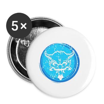 Retro Demon Devil Art Halloween Designs - Buttons klein 25 mm (5er Pack) - Weiß - Vorne