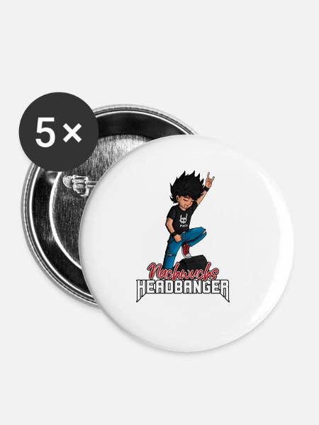 Kleine Rocker - Nachwuchs Headbanger - Buttons klein 25 mm (5er Pack) - Weiß