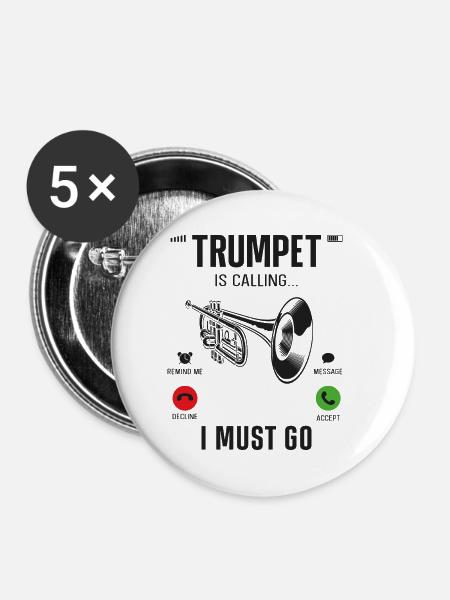 Trumpet Player Phone Display - Buttons klein 25 mm (5er Pack) - Weiß
