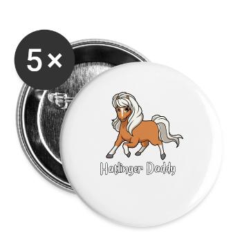 Pferdeliebhaber - Haflinger Daddy - Buttons klein 25 mm (5er Pack) - Weiß - Vorne