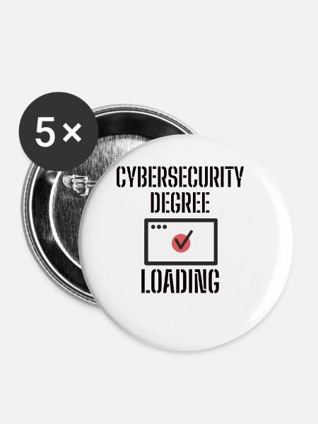 Cybersecurity - IT-Sicherheit Informatiker - Buttons klein 25 mm (5er Pack) - Weiß