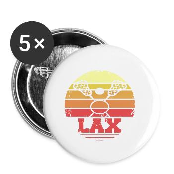 Retro Vintage LAX Awesome Lacrosse Player Designs - Buttons klein 25 mm (5er Pack) - Weiß - Vorne