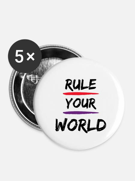 Rule your World - Buttons klein 25 mm (5er Pack) - Weiß