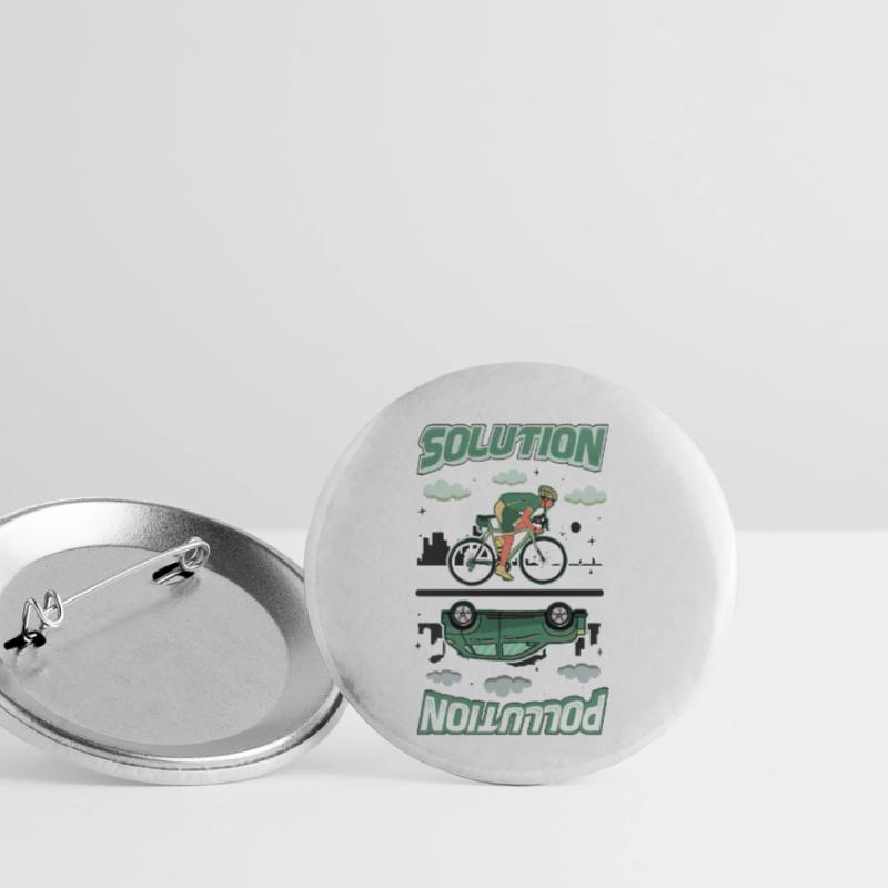 Polution Solution Protection de l’environnement Cyclisme Lot de 5 petits badges (25 mm)