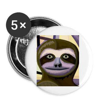 Portrait paresseux Drôle de cubisme - Lot de 5 petits badges (25 mm) - blanc - Devant