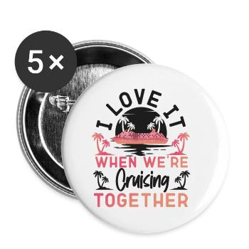 Cruise Ship Vacation Friends - Buttons small 1''/25 mm (5-pack) - white - Front