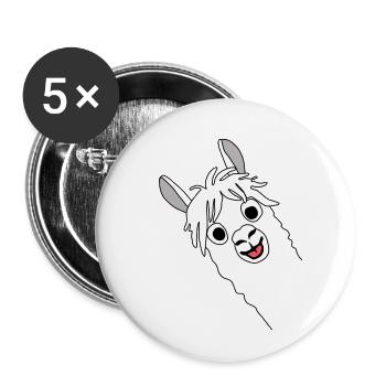 Lama Alpaka, Alpaca Geschenke, lustige Sprüche - Buttons klein 25 mm (5er Pack) - Weiß - Vorne