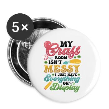 Messy craft room Everything on the display - Buttons small 1''/25 mm (5-pack) - white - Front