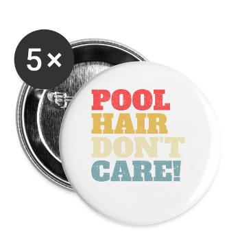 Lustig Schwimmen Wassersport Schwimmer Pool Haar - Buttons klein 25 mm (5er Pack) - Weiß - Vorne