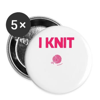 Tricot à l’aiguille de fil de fil de crochet froissé - Lot de 5 petits badges (25 mm) - blanc - Devant