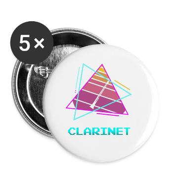 Retro Vintage Classic Clarinet Instrument Guita - Buttons klein 25 mm (5er Pack) - Weiß - Vorne