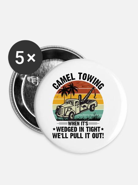 Cooles Cartoon-Kamel-Abschleppen - Buttons klein 25 mm (5er Pack) - Weiß