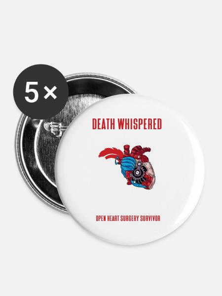 Operation Herz Geschenk - Buttons klein 25 mm (5er Pack) - Weiß