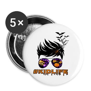 Kid Life Halloween - Lot de 5 petits badges (25 mm) - blanc - Devant
