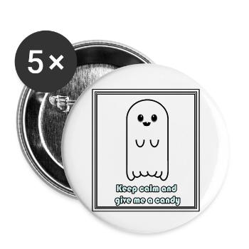 Fantôme Vute - Lot de 5 petits badges (25 mm) - blanc - Devant