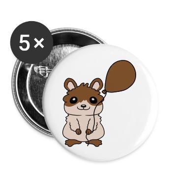 Balloon Hamster Gift Idea Comic - Lot de 5 petits badges (25 mm) - blanc - Devant