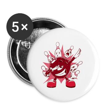 Bowling Cone Gift Bowling Ball Bowling Bowler - Buttons small 1''/25 mm (5-pack) - white - Front