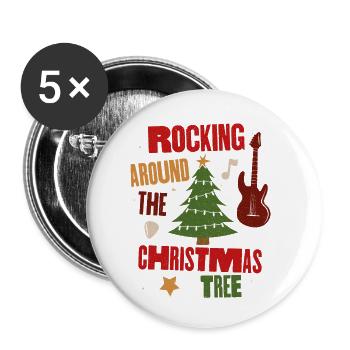 Schaukeln um den Weihnachtsbaum - Buttons klein 25 mm (5er Pack) - Weiß - Vorne