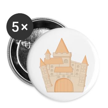 Princess Castle - Buttons small 1''/25 mm (5-pack) - white - Front