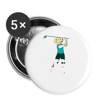 Golf Golfer Golfschläger Spruch Hundeliebhaber - Buttons klein 25 mm (5er Pack) - Weiß - Vorne