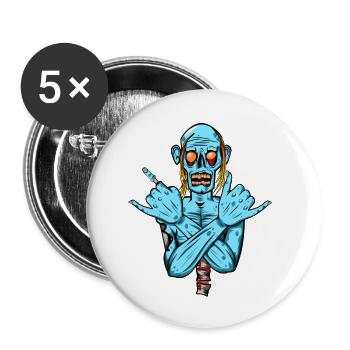 Zombie - Halloween - Buttons klein 25 mm (5er Pack) - Weiß - Vorne