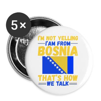 Proud Bosnian Bosniaks Bosnia Herzegovina - Buttons small 1''/25 mm (5-pack) - white - Front