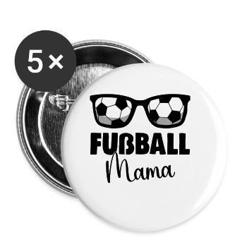 Fußball Mama Frauen Fussball - Buttons klein 25 mm (5er Pack) - Weiß - Vorne