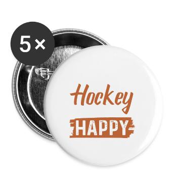 Field Hockey Sports - Buttons small 1''/25 mm (5-pack) - white - Front