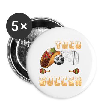 Let's Taco Bout Fußball Trainer Lustig - Buttons klein 25 mm (5er Pack) - Weiß - Vorne